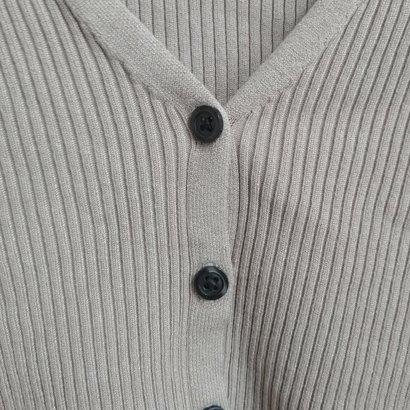 Old Navy soft little ribbed cardigan sweater top camel brown stretch XS - Picture 2 of 15